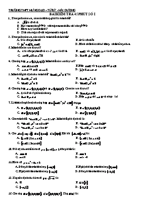 Bài kiểm tra 45 phút số I môn Toán học 10